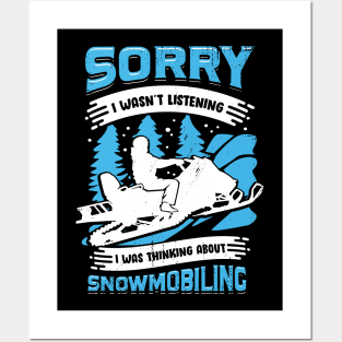 Snowmobiling Motor Sled Snowmobiler Gift Posters and Art